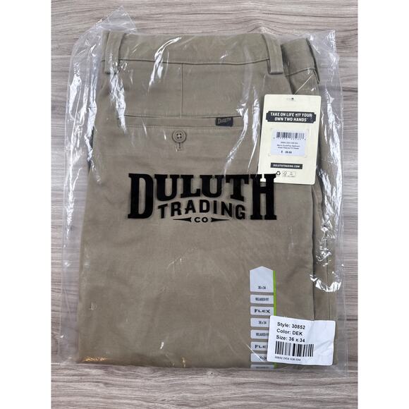 Duluth Men’s DuluthFlex Ballroom Relaxed Fit Pleated Khakis 36 x 34 - Picture 1 of 7